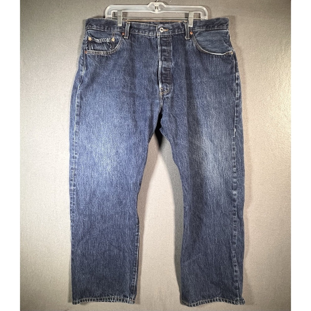 Levis 501 Jeans Mens 42x30 Blue Denim Pants Button Fly Classic Workwear